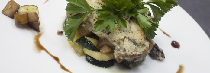 Le Gratin De Courgettes Pomme Rocamadour Et Crumble De Noix